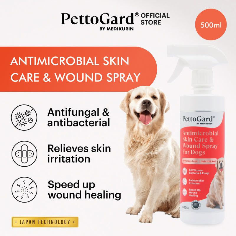 PettoGard Antimicrobial Skin Care & Wound Spray for Dogs 500ml