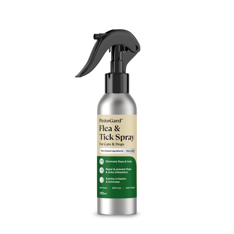 PettoGard Flea & Tick Spray (Plant-Based Ingredients) DEET-Free 120ml