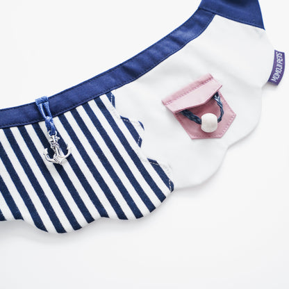 MOMOJI Marseille (1-Breton Stripe Navy) | Pet Neckwear