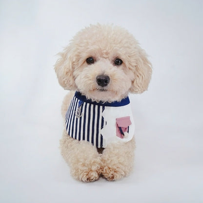 MOMOJI Marseille (1-Breton Stripe Navy) | Pet Neckwear