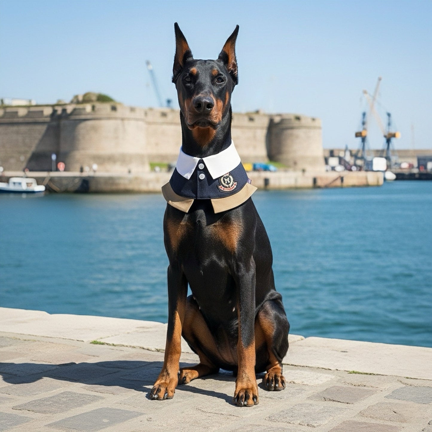 MOMOJI Brest (1-French Riviera Blue) | Pet Neckwear