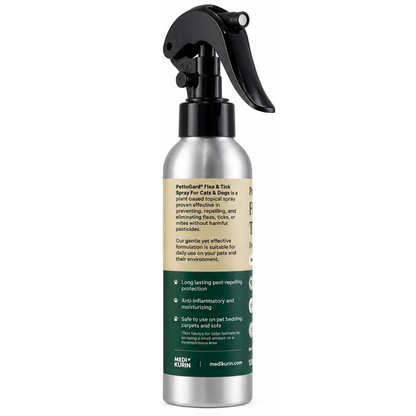 PettoGard Flea & Tick Spray (Plant-Based Ingredients) DEET-Free 120ml