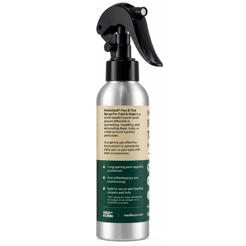 PettoGard Flea & Tick Spray (Plant-Based Ingredients) DEET-Free 120ml