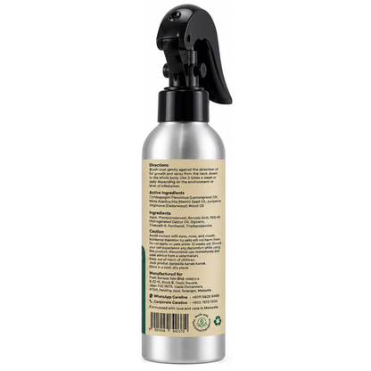 PettoGard Flea & Tick Spray (Plant-Based Ingredients) DEET-Free 120ml
